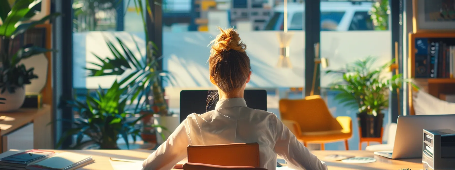 a person sitting in a stylish office meeting with a mortgage lender in miami.